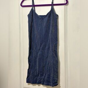 Intimately Free People Blue Shimmer Slip Dress Size Medium